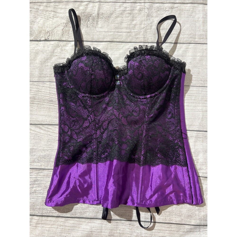 fredericks of hollywood purple corset grunge punk Sz S